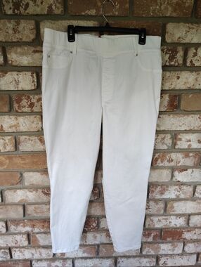 Spanx Women's White Skinny Leg Ankle Pull-On Jean Leggings Jeggings 2X Shaping